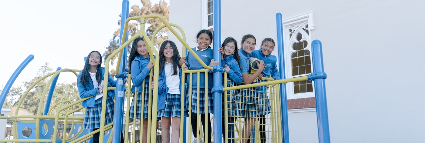 smiling on playground